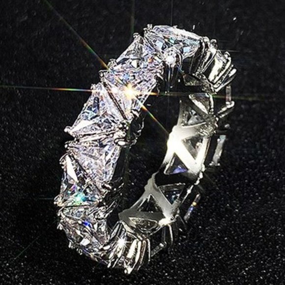 Trillion Cut Anniversary Band Ring - Picture 5 of 5